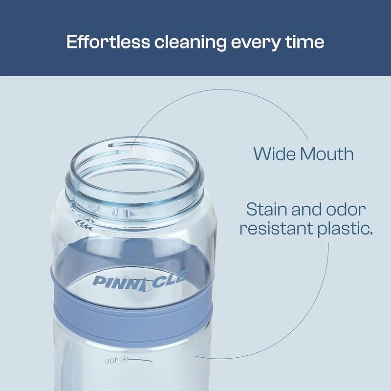 Pinnacle Quench Hydration Bottle (850ML, Blue) - Motivational Water Bottle with Sipper, One-Handed Operation, Hydration Tracker & Flip Top Lid - Image 4